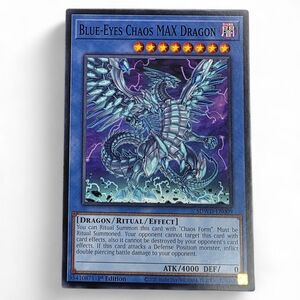 ✨️ 1st Edition Yu-Gi-Oh! Blue-Eyes Chaos MAX Dragon Trading Card - Blue